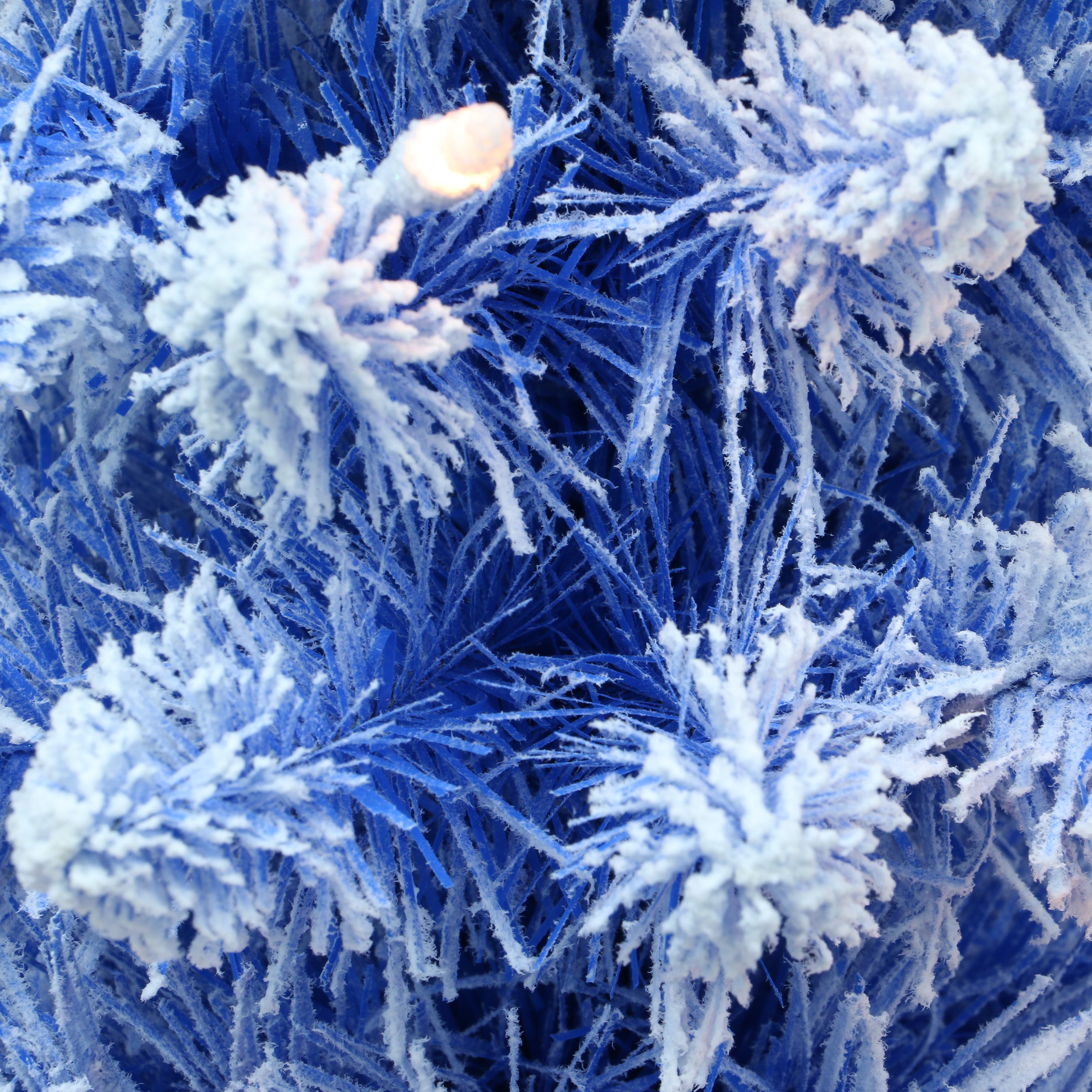 4.5ft Pre-Lit Flocked Fashion Blue Pencil Christmas Tree